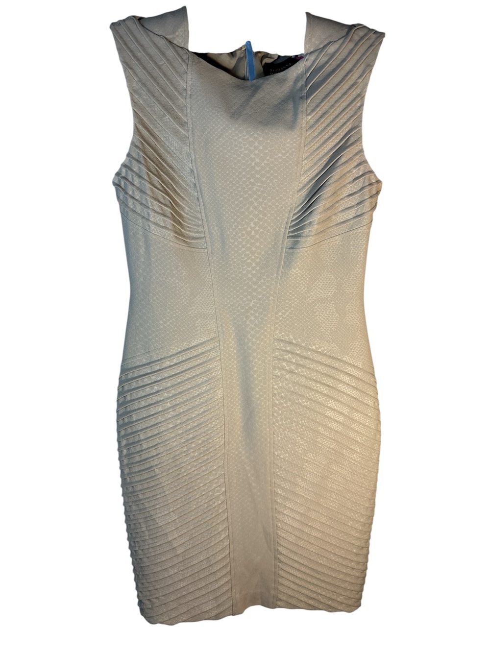 Adrianna Papell dress 6 Snakeskin Reptile Cocktail Neutral Knee Length Textured